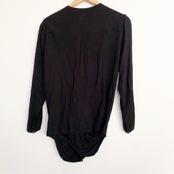 Black Crane Wool Blend Asymmetrical Top Black Medium - Picture 3 of 4